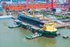 AAL Limassol loading barges in Nantong