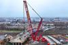 LR 1700-1.0 used to dismantle bridge at Swiss railway station 1