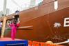 Spliethoff christening its newbuild vessel in Batam.