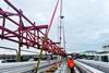 Modulift spreader beams used to install roof sheets