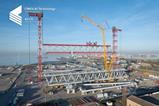 Cimolai The first of two 800-tonne Goliath cranes destined for the port of Chioggia is nearing completion.