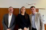 From left to right: Fabian Heil, managing director of MBS Logistics AG; Maria Wegmüller, managing director of Gerhard Wegmüller; Joerg Roehl, ceo of MBS Group and chairman of the board of directors of MBS Logistics AG.