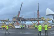 Prestwick Cargo Services uses three main deck loaders and two cranes to offload outsized cargo