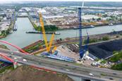 Pair of LR 11000 crawler cranes used for bridge swap 1