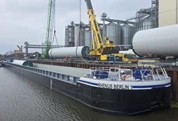 Enercon and Rhenus use push barge to move wind turbine components