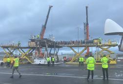 Prestwick Cargo Services uses three main deck loaders and two cranes to offload outsized cargo