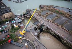 Ainscough removes bridge at Liverpool dock