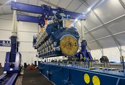 SIMI assembles engines using Enerpac gantry 1