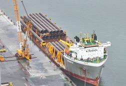 Boskalis delivers pin piles for TPC2 wind farm in Taiwan Strait