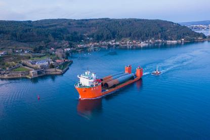 250916 SAL Heavy Lifts Zhong Ren 121 transporting monopiles from Fene Spain to Flushing Belgium