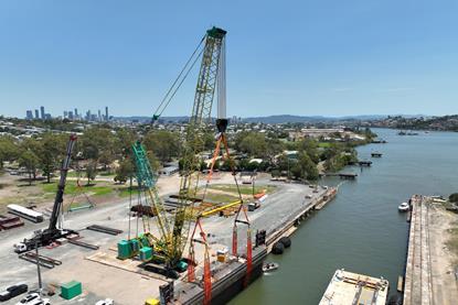 Modulift spreader beams used to lift dry dock gate dating back to WWII 1