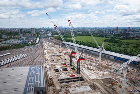 Marr's world largest capacity tower cranes at Old Oak Common credit John Zammit, courtesy of HS2