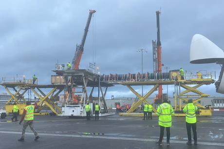 Prestwick Cargo Services uses three main deck loaders and two cranes to offload outsized cargo