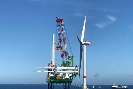 DEME Offshore installs first turbine for SeaMade Germany, june 2020