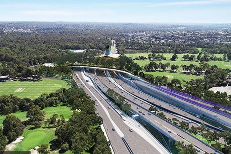 Blue Water Shipping Artist impression aerial of North East Link Tunnel portal and Bulleen Road, Victoria's Big Build