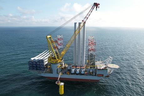 (C) DOGGER BANK WIND FARM LTD 2023 - Jan De Nul Group's Jack-up installation vessel Voltaire_ (1)