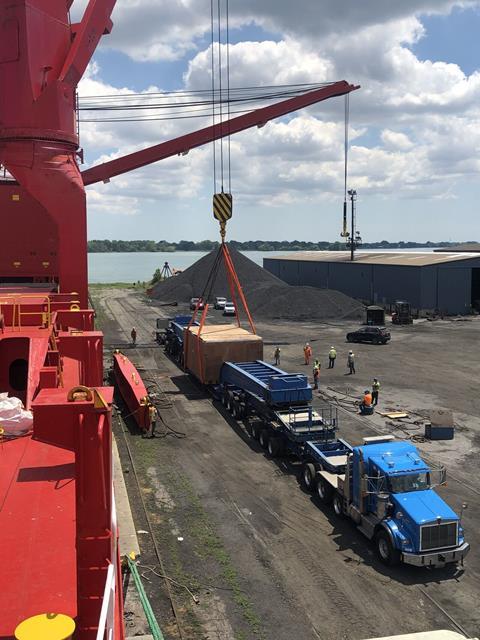 Balena ships press machine from the Far East to North America