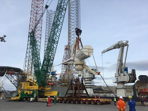 Aberdeen Web slings load tidal turbine in Scotland
