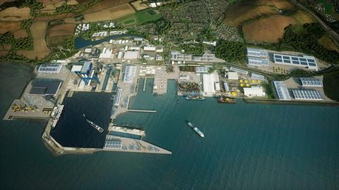 Rosyth waterfront vision CGI aerial