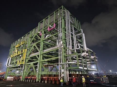 EXG transports 33 pipe rack modules in India