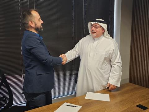 CHapman Freeborn (left to right)- Gerhard Coetzee, Vice President Cargo – IMEA, Chapman Freeborn and Mohammed Albayati, Chief Executive Officer, AJEX Logistics Services.