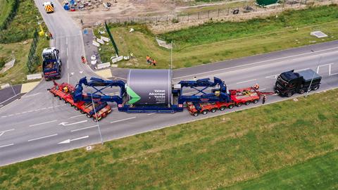 Collett deploys girder bridge and SPMT for Yankee dryer move 1