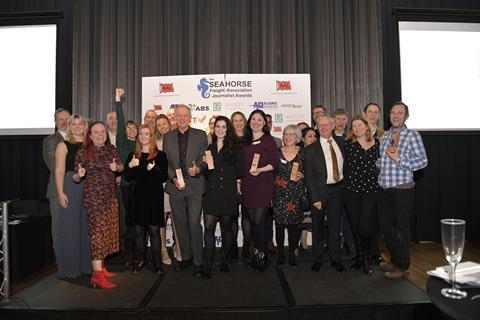Winners at last year's Seahorse Freight Association Journalist Awards.