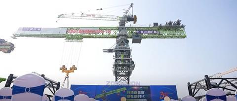 Zoomlion’s record-breaking tower crane supports construction of world’s largest suspension bridge