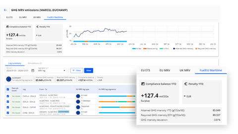 Stormgeo FuelEU Maritime dashboard