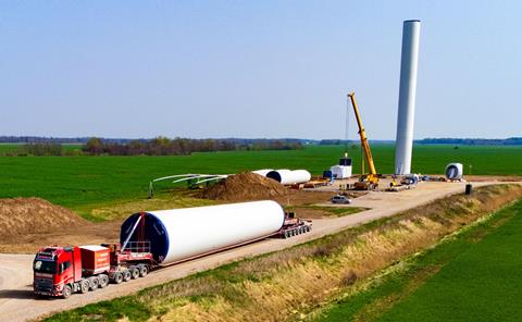 Nooteboom has expanded its wind turbine transporter range with the Mega Windmill Trailer XXL (MWT-XXL)