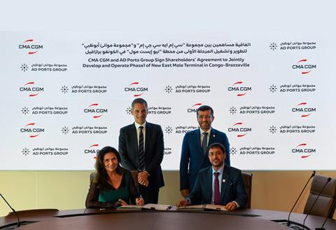 AD Ports Group signed a shareholders’ agreement with CMA CGM  to develop the New East Mole multipurpose terminal