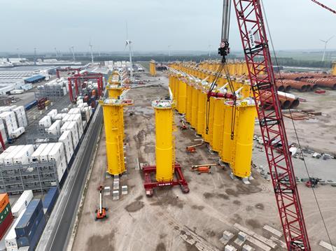 Mammoet transports transition pieces for French offshore wind farm