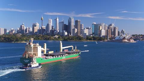 AAL vessel Sydney Harbour heavy lift cargo pontoon bridges - supplied - credit AAL Australia