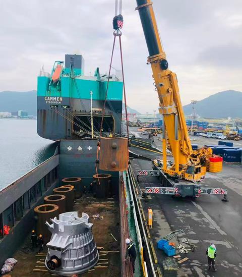 Protranser delivers breakbulk items to South Korea