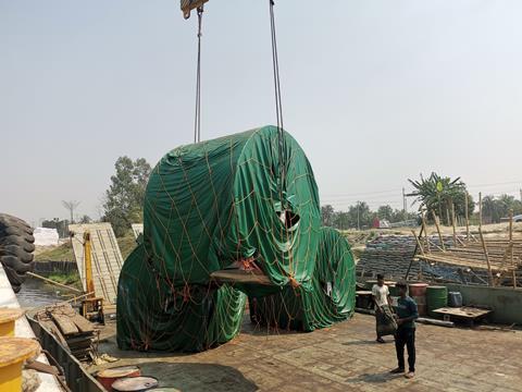 Protranser--4.Operation process of loading cargo on badge in Bangaladesh-1