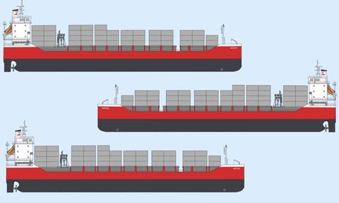 cargo ship side view drawing