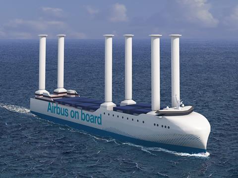 Airbus- Rendering of the new fleet of wind assisted vessels