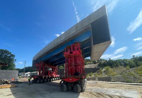 Berard transports crane and installs bridge span 2