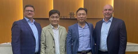 Left to right: Rob Erskine, director SGL, Hoe Jick (Erick) Yang, owner ENK Logistics, Kwon Jik (Kevin) Yang, owner ENK Logistics, and Søren Madsen, regional ceo Pacific SGL.