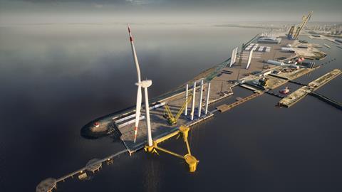 New Leith outer berth with Floating Foundation and Turbine