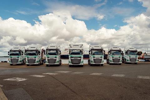 portico launched trucking arm with eight HGVs