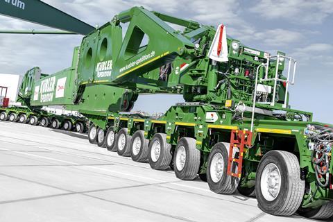 Scheuerle and Kübler build STB 320 high girder bridge 1