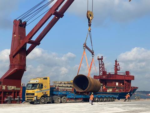 EXG delivers 72 large pipes from Southeast Asia to Bangladesh