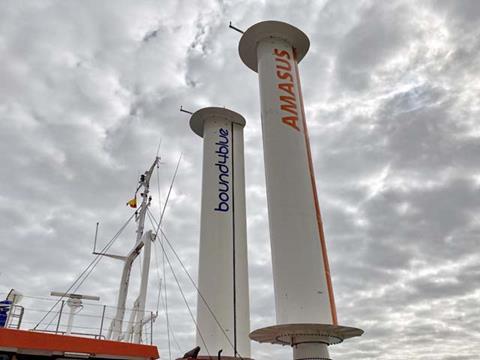 EEMS Traveller has been fitted with 17 m-tall eSAILs