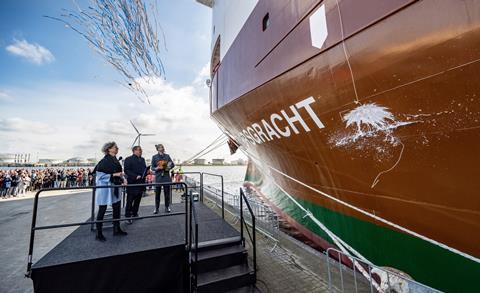 pliethoff christening its DP2 B-type vessel Brouwersgracht in the Cacaohaven in Amsterdam.