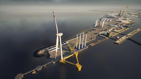 Leith outer berth with Floating Foundation and Turbine