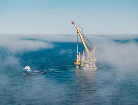 Thor_copyright RWE first foundation for Denmark’s largest offshore wind farm installed