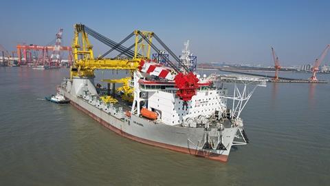 Heavy Lift Vessel Les Alizés leaves the shipyard after her delivery_