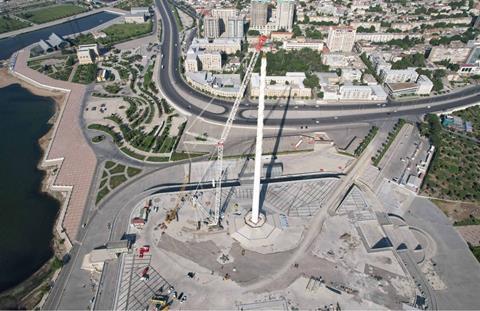 Hareket transports and assembles world’s tallest flagpole 1