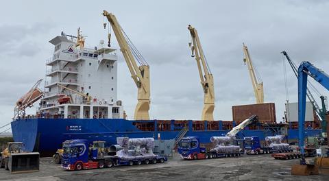 Fenders_on_transport_at_port_awaiting_loading ALS